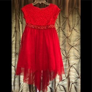 Rare Editions Ornate High Low Party Dress